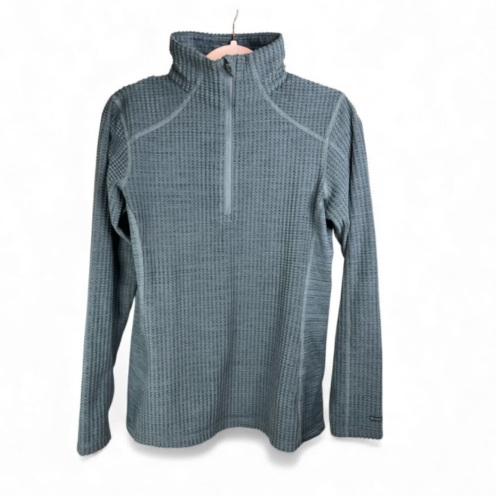 ✨ Columbia Gray Long Sleeve Pullover – Short Front Zip  Small Size ✨